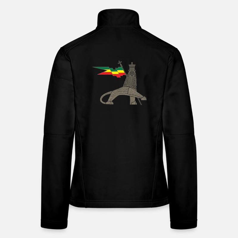 Royal Lion with Ether Flag Bar - Women's Softshell Jacket - black