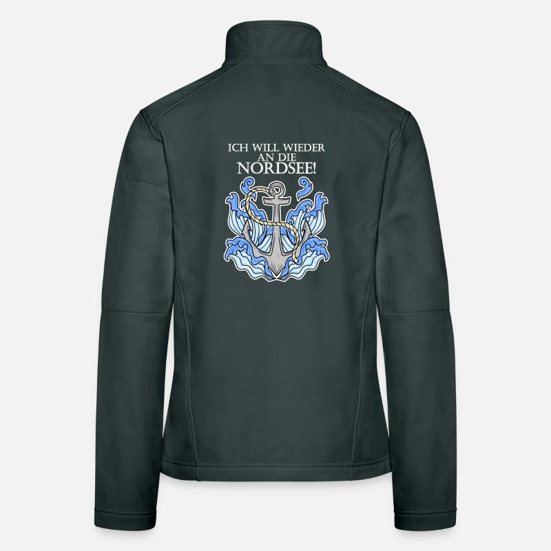 Anker Nordsee Plattdeutsch Spruch Moin Frauen Softshelljacke