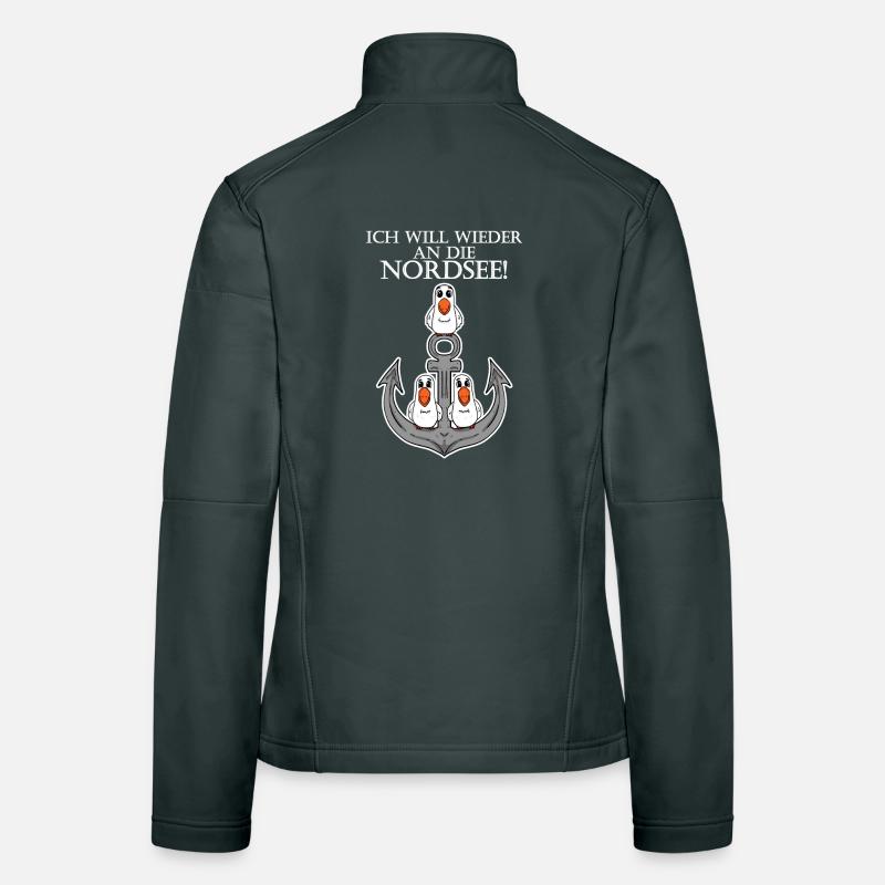 Nordsee Plattdeutsch Spruch Moin Möwe Anker Frauen Softshelljacke