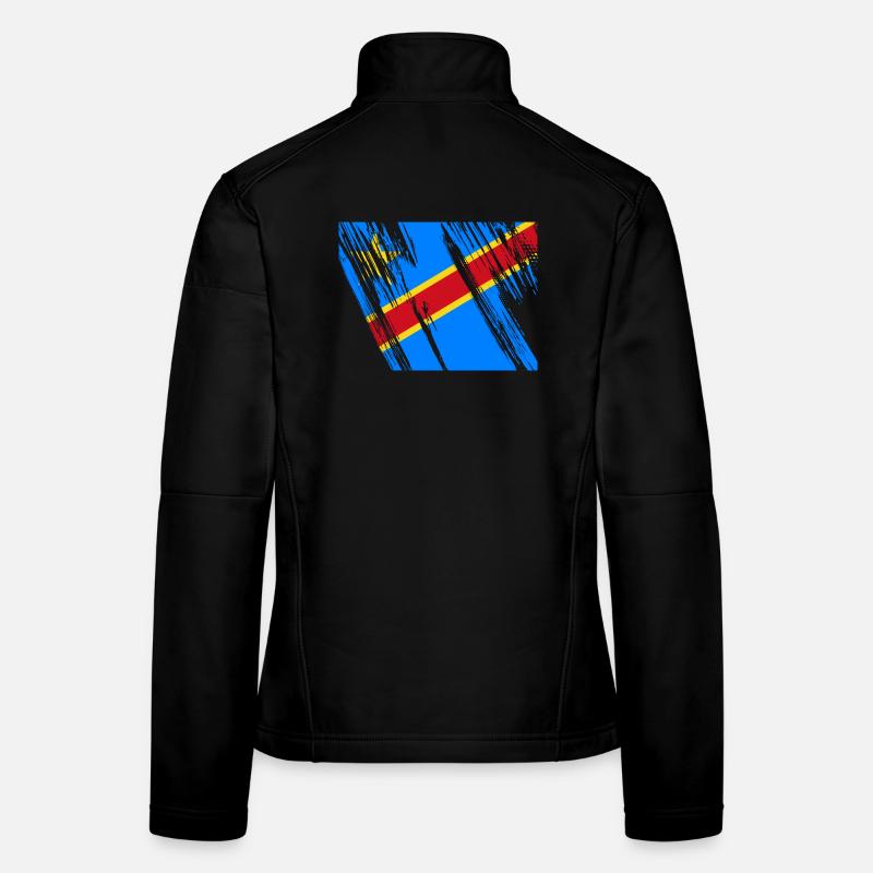 Kongo Flagge Frauen Softshelljacke