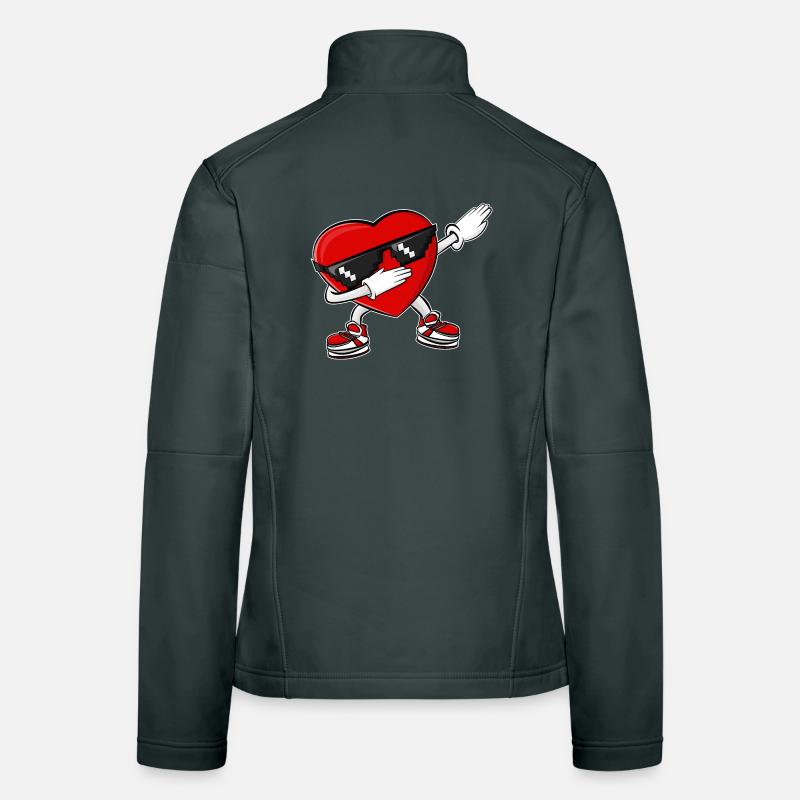Dabbing Heart Saint-Valentin Veste en tissu softshell Femme