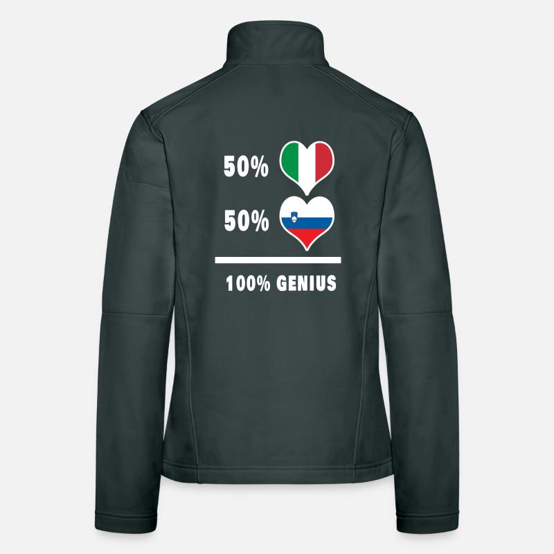 Slovenia and Italy flags 100% genius Women's Softshell Jacket