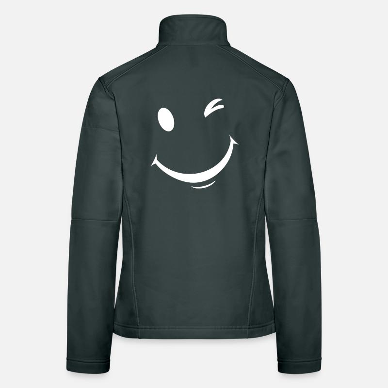 White wink expression Women's Softshell Jacket