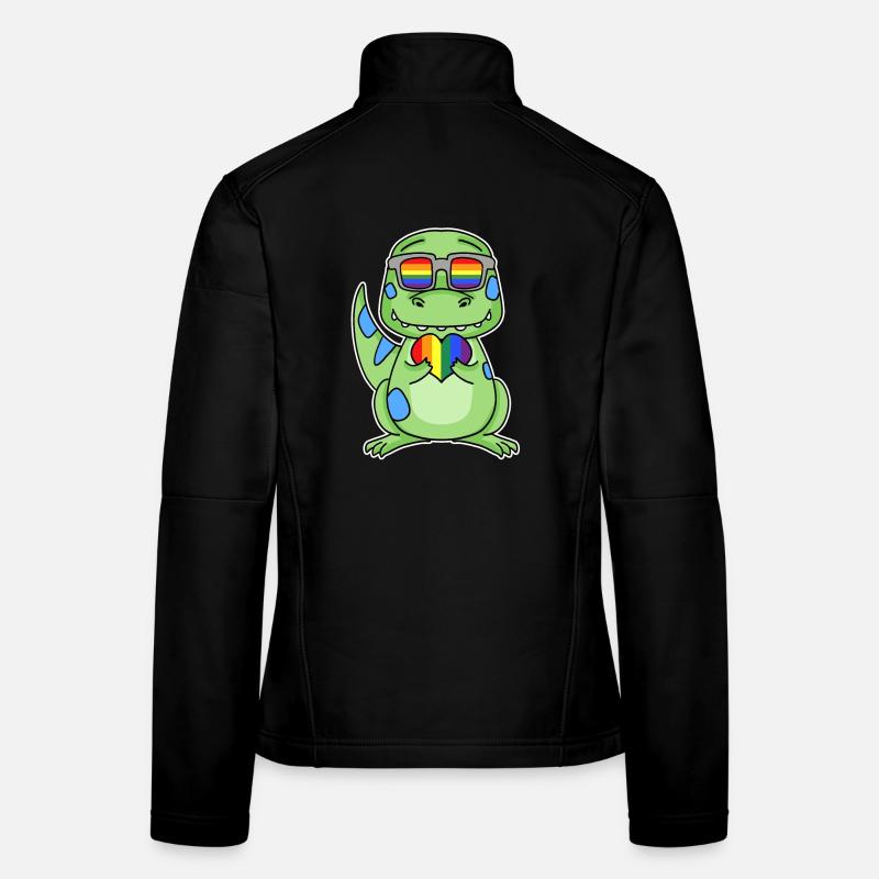 Gay Regenbogen Herz Dinosaurier Frauen Softshelljacke