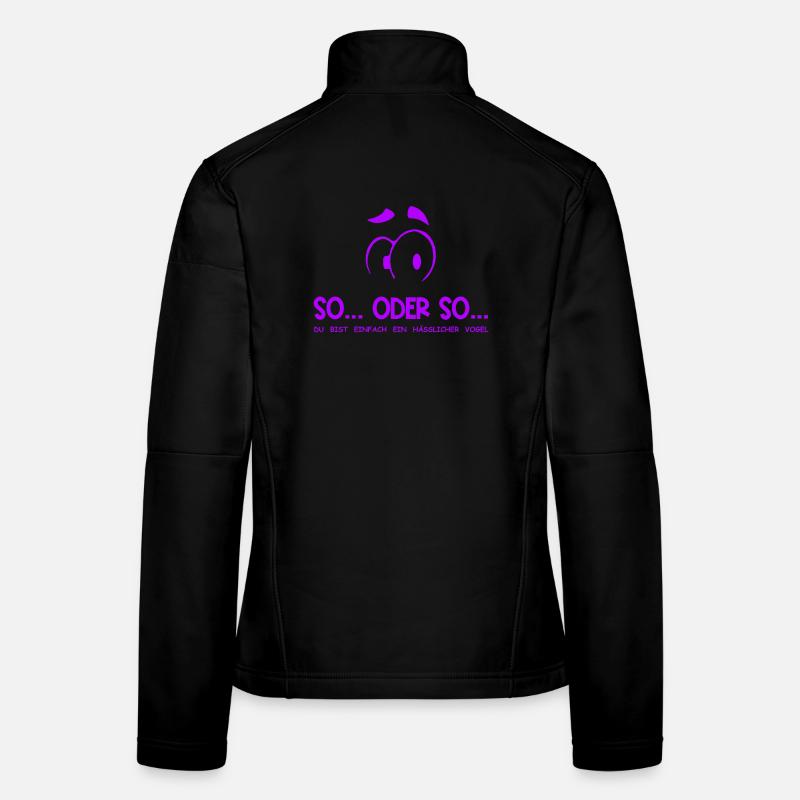So...Oder So: Hässlicher Vogel - Lila - Frauen Softshelljacke - Schwarz