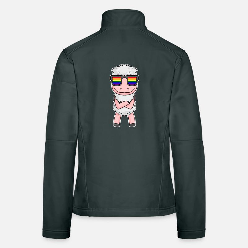 Gay Regenbogen - Schaf mit Brille Frauen Softshelljacke