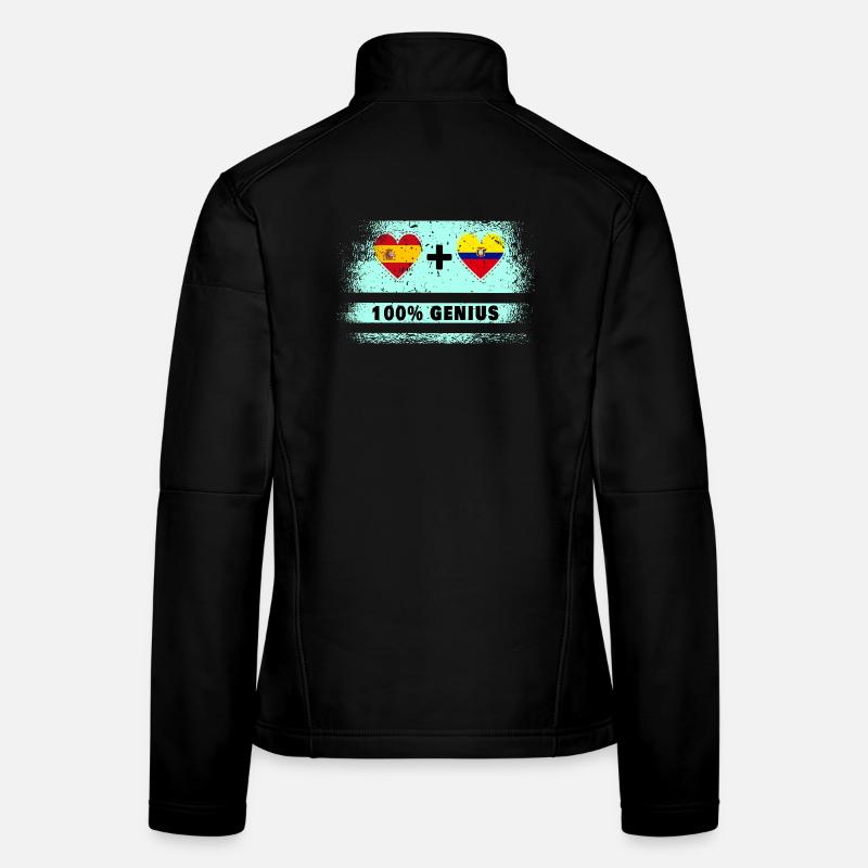 Spain and Ecuador flag 100% genius Women's Softshell Jacket