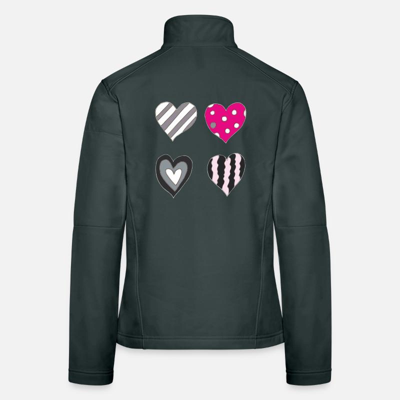 herzen variation Frauen Softshelljacke
