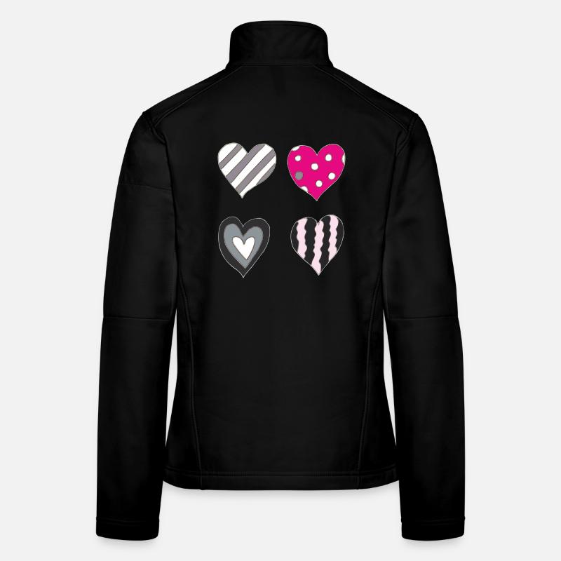 herzen variation Frauen Softshelljacke