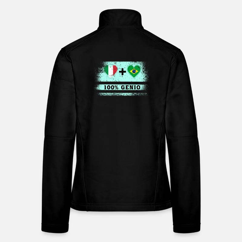 Italie et Brésil 100% drapeau de génie Veste en tissu softshell Femme