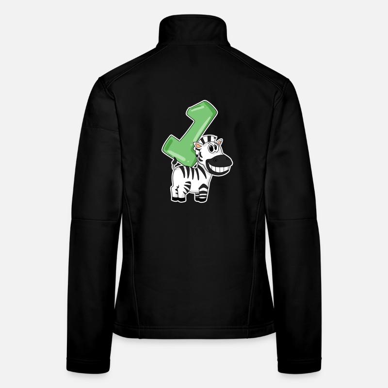 1 Jahr alt - Einschulung - Zebra Motiv - Gewinner Frauen Softshelljacke