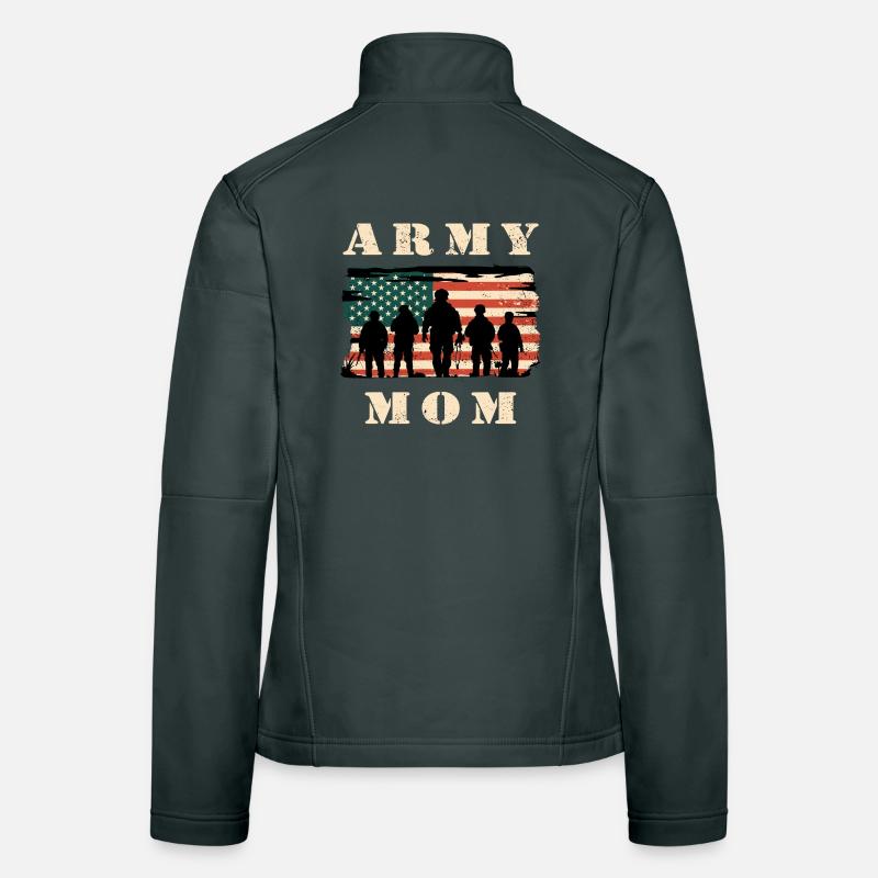 Armee Mutter mit USA Flagge Frauen Softshelljacke