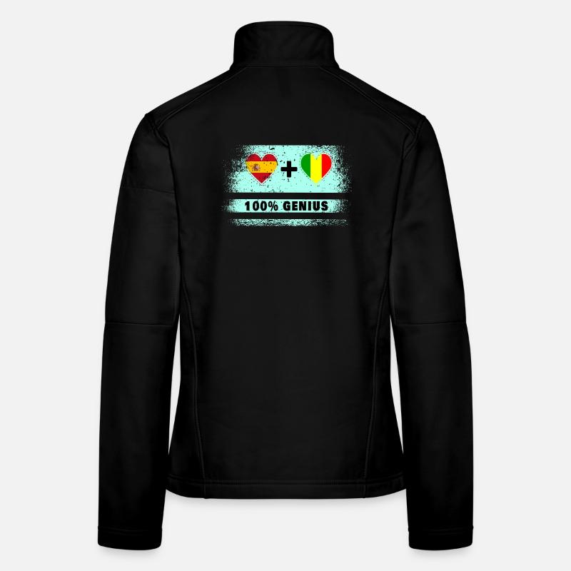 Spanien und Mali Flagge 100% genial Frauen Softshelljacke