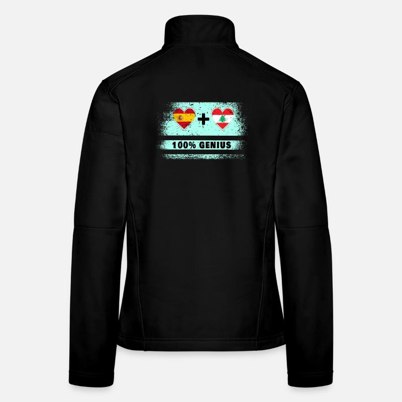 Flagge Spanien und Libanon 100% genial Frauen Softshelljacke