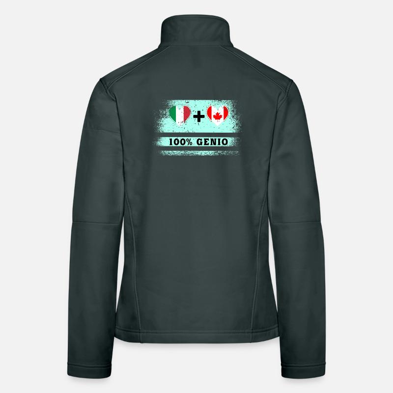 Italy and Canada 100% genius flag Women's Softshell Jacket