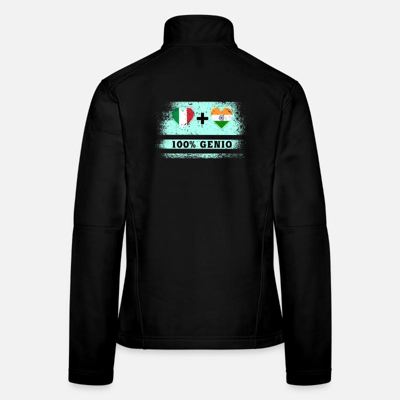Drapeau de l’Italie et de l’Inde 100 % Genius Veste en tissu softshell Femme