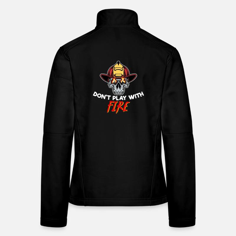 Fire Statement Firefighter Helmet Burning Women's Softshell Jacket