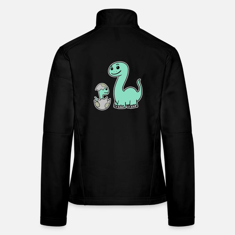Dinosaure avec bébé dinosaure Veste en tissu softshell Femme