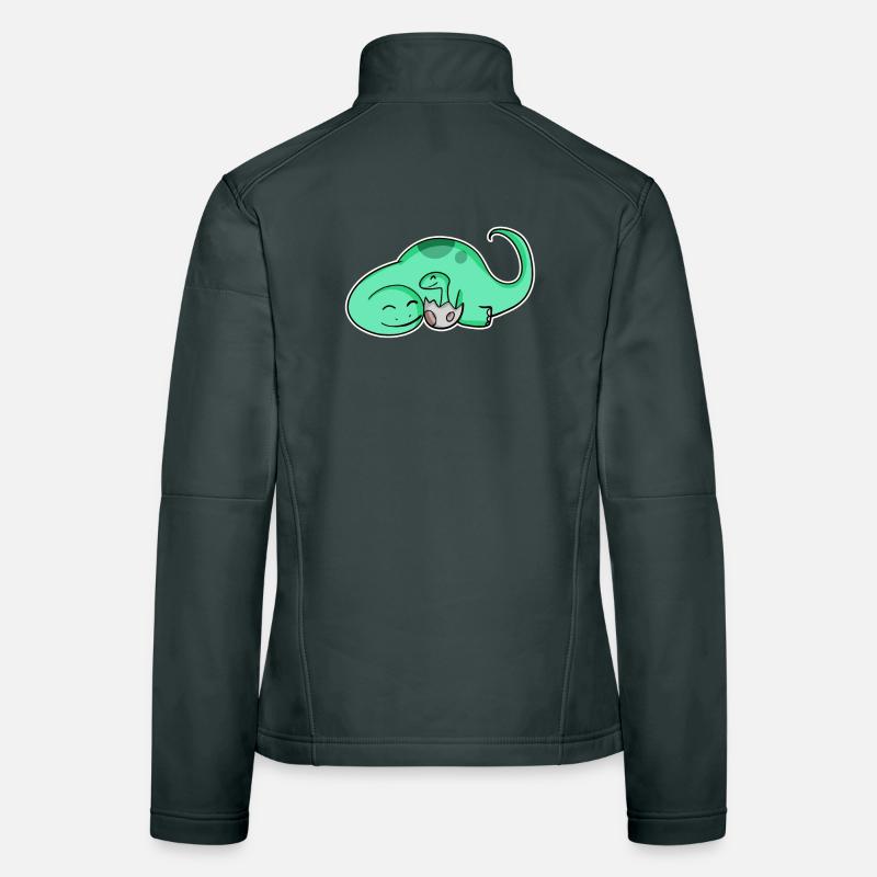 Dinosaure avec bébé dinosaure Veste en tissu softshell Femme