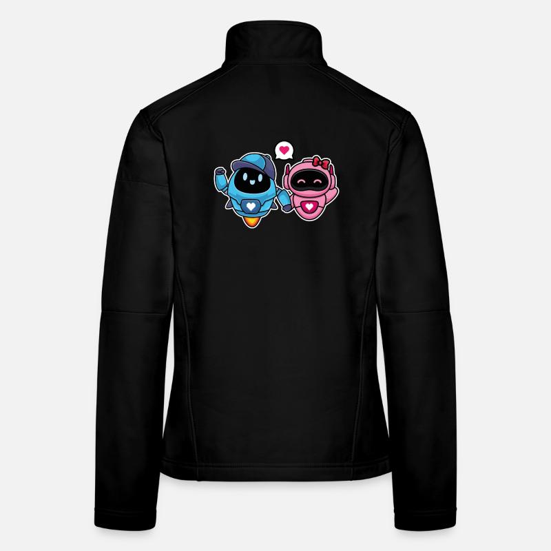Cute Lovers and Romantic Robots for Couple Women's Softshell Jacket