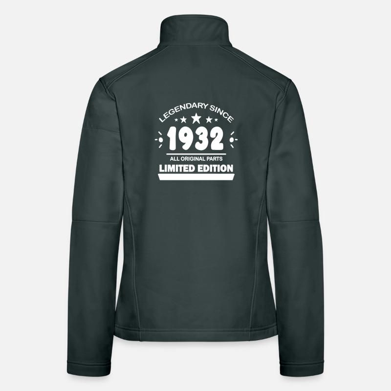 1932 - Né 1932 - Année de construction 1932 Spruch Veste en tissu softshell Femme