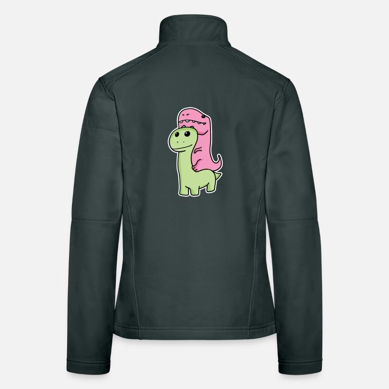 Zwei Dinosaurier Frauen Softshelljacke