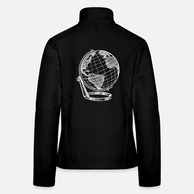 perfekter Globus Weiß Reise Erde Frauen Softshelljacke