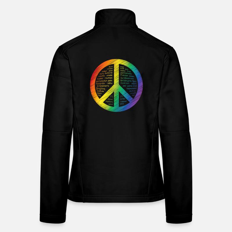 Shining peace sign - Women's Softshell Jacket - black