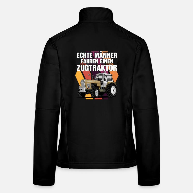Echte Männer Zugtraktor - Frauen Softshelljacke - Schwarz