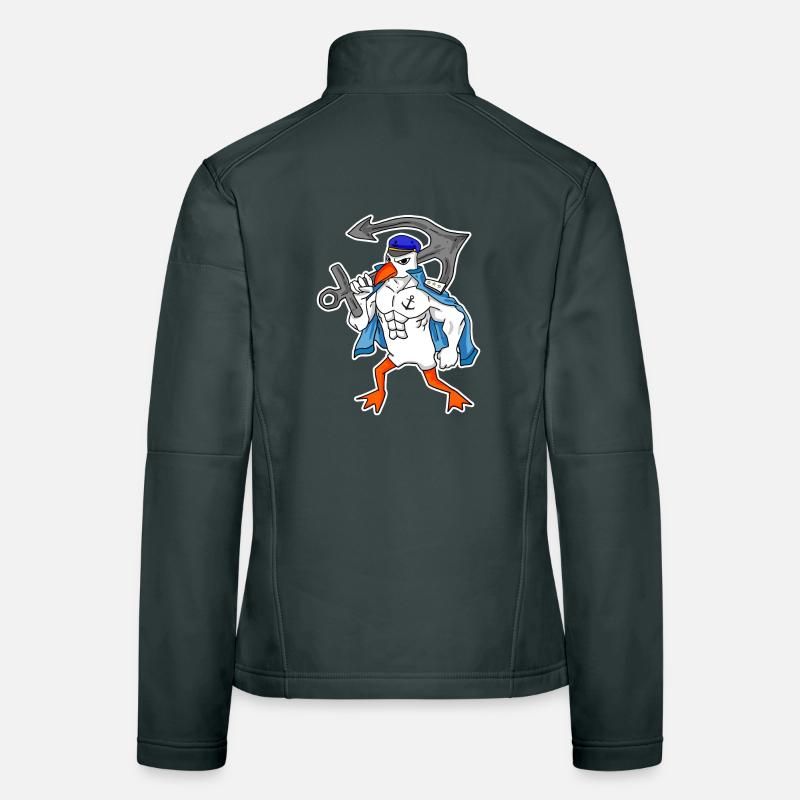 Nordsee Möwe mit Anker Frauen Softshelljacke