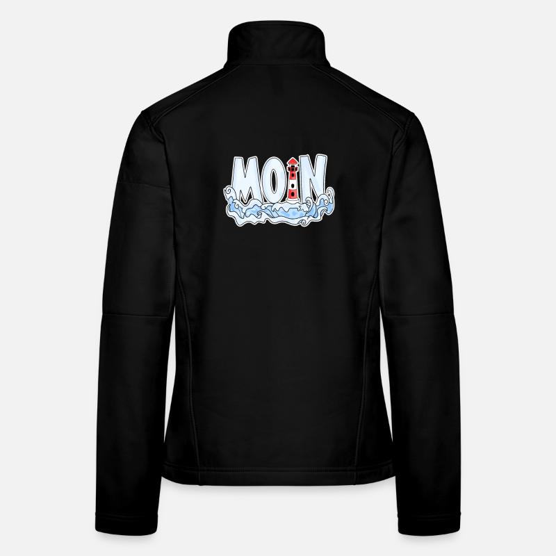 Plattdeutsch Moin Leuchtturm Küste See Meer Frauen Softshelljacke