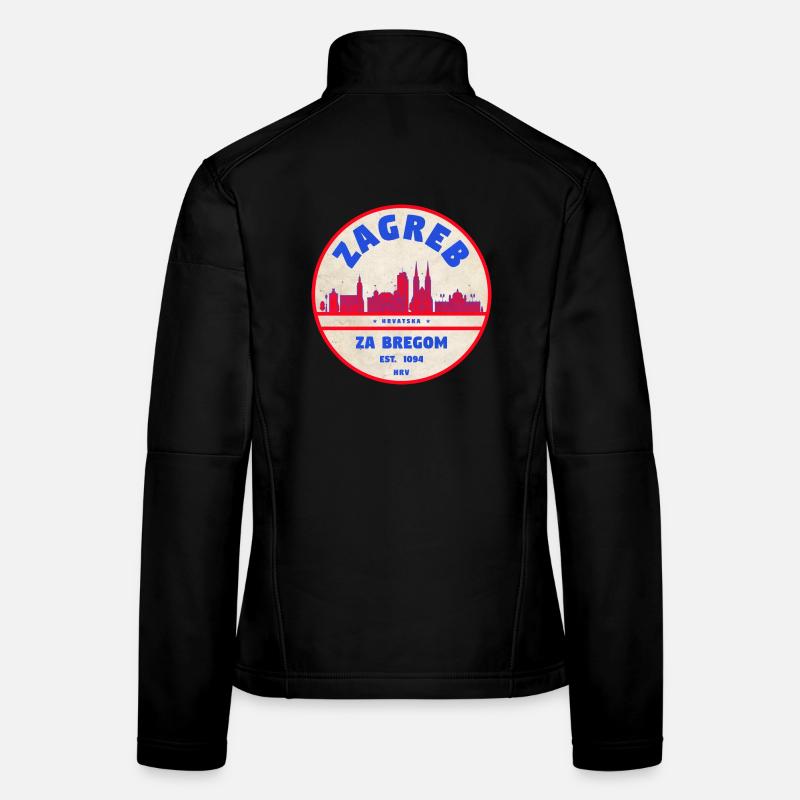 Zagreb Rundlogo Skyline Retro Frauen Softshelljacke