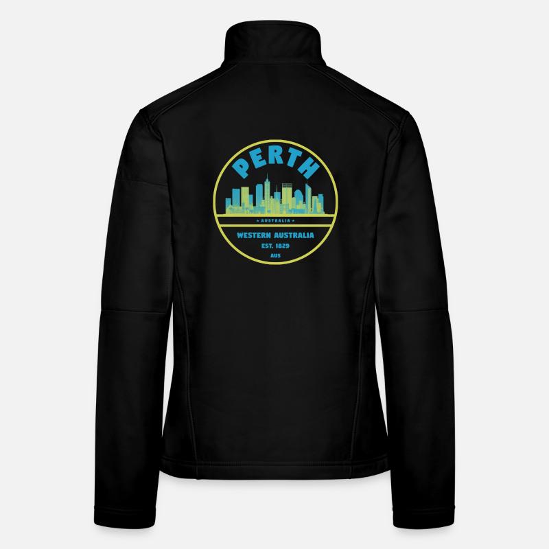 Perth Skyline Vintage Abzeichen Frauen Softshelljacke