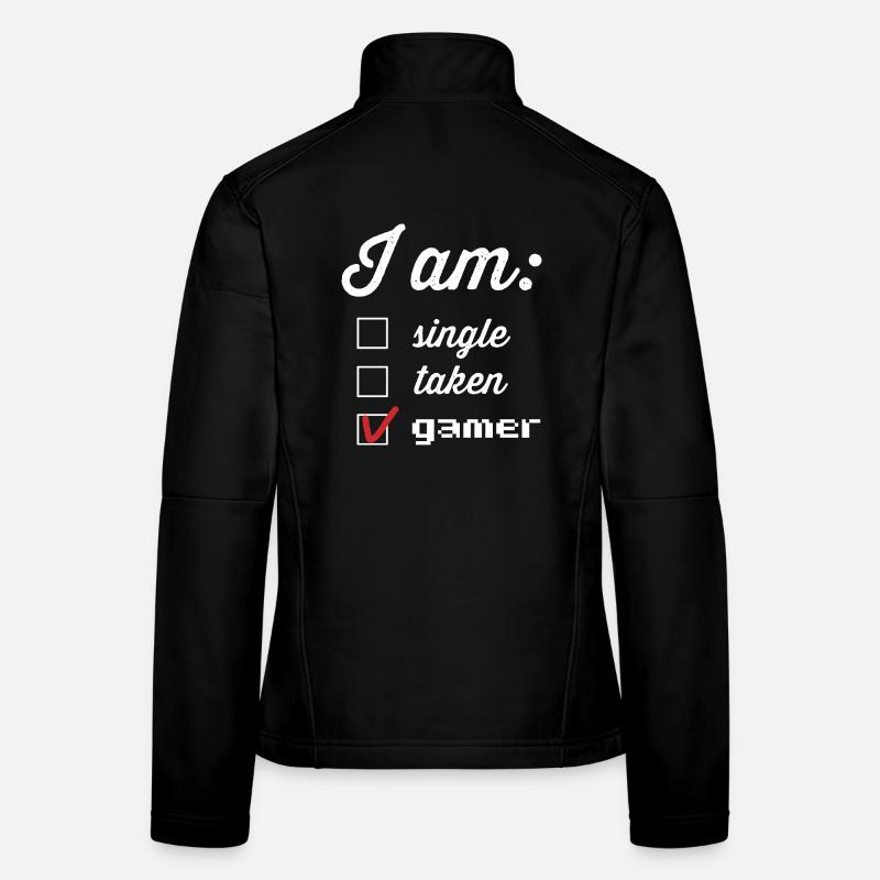 Player status: single taken gamer - Women's Softshell Jacket - black