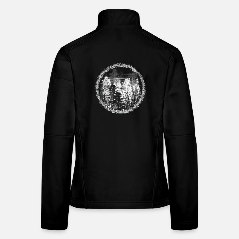 Cercle de la forêt Silhouette Paysage forestier Veste en tissu softshell Femme