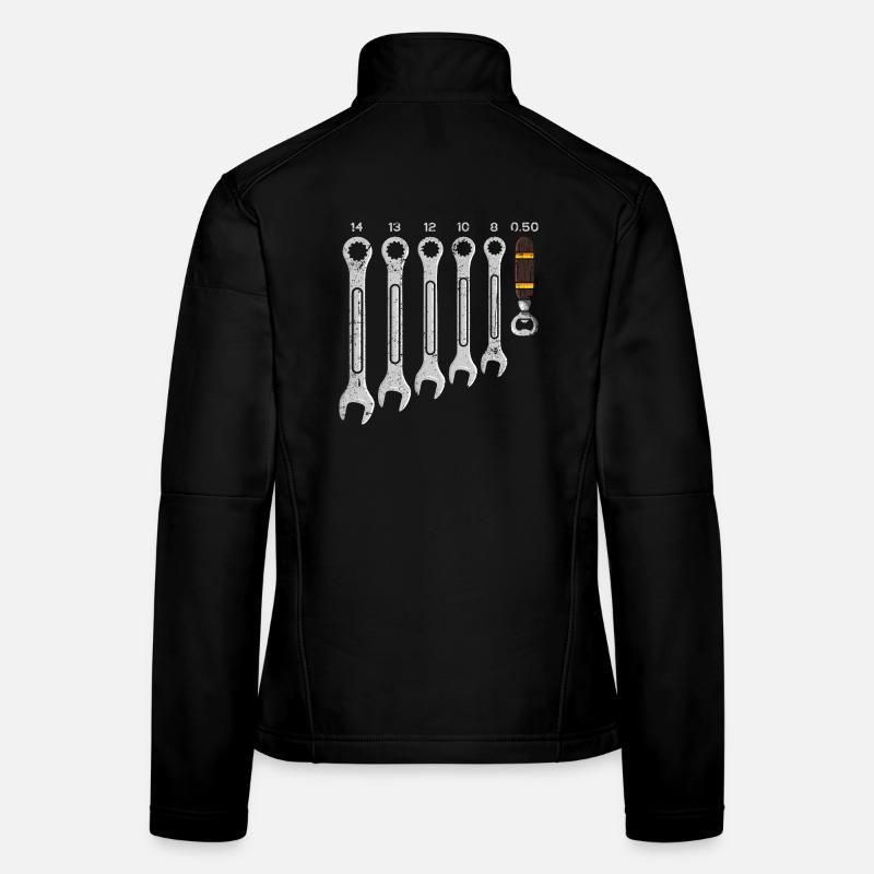Jeu de clés à outils avec ouvre-bouteille Veste en tissu softshell Femme
