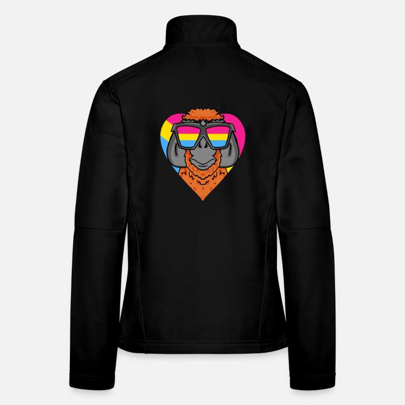 Cadeau Pansexual Monkey Heart Veste en tissu softshell Femme