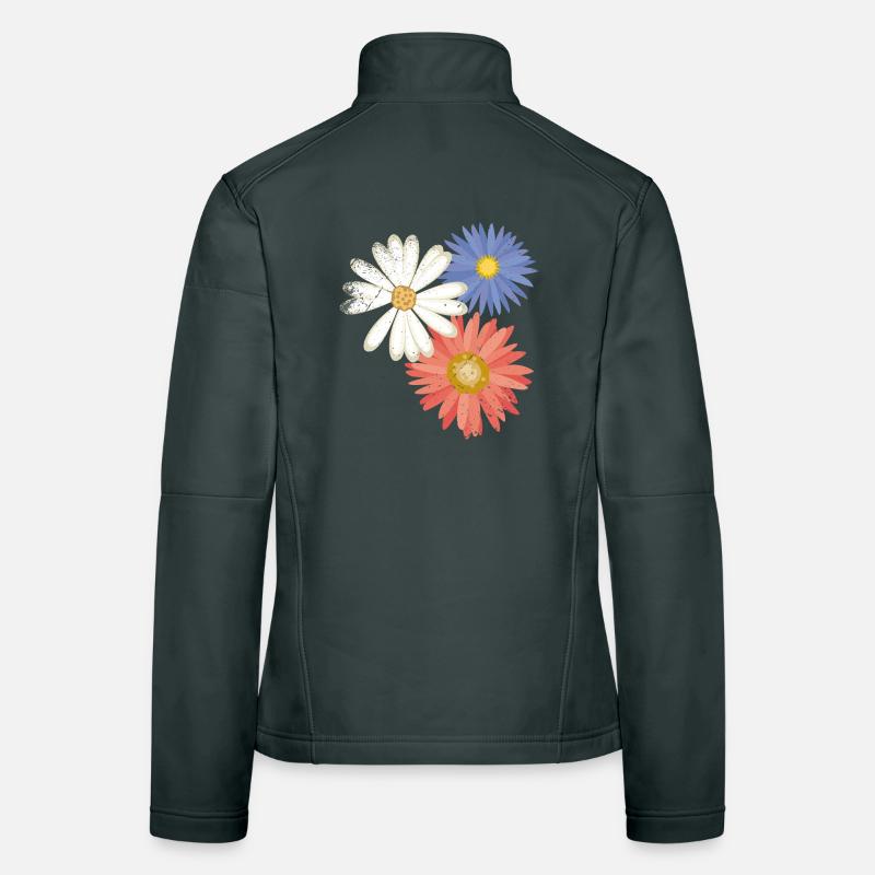 3 fleurs Veste en tissu softshell Femme