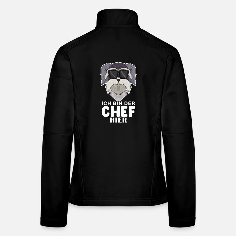 cooler Hund Schnauzer Chef Spruch Frauen Softshelljacke