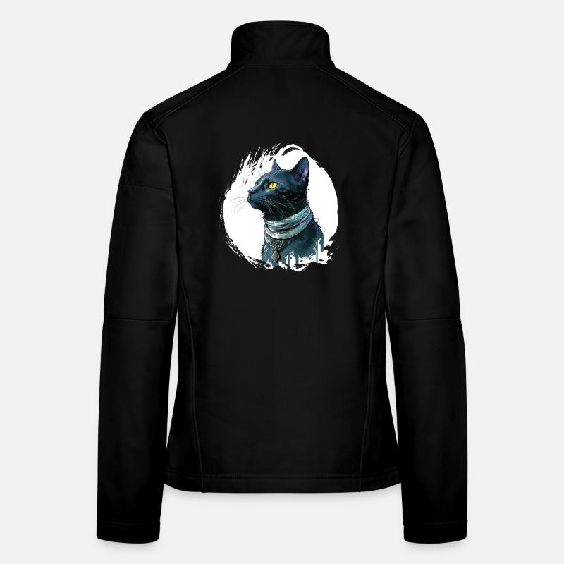 Schwarze Katze Inkl Splash Frauen Softshelljacke