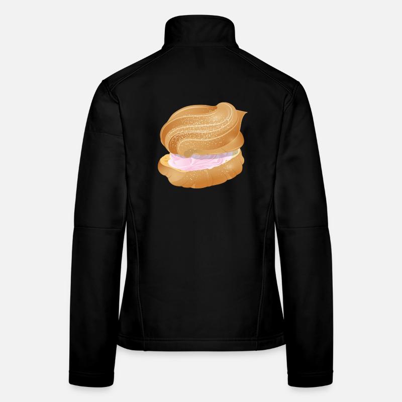 mit rosa Sahne gefüllter Windbeutel Illustration Frauen Softshelljacke