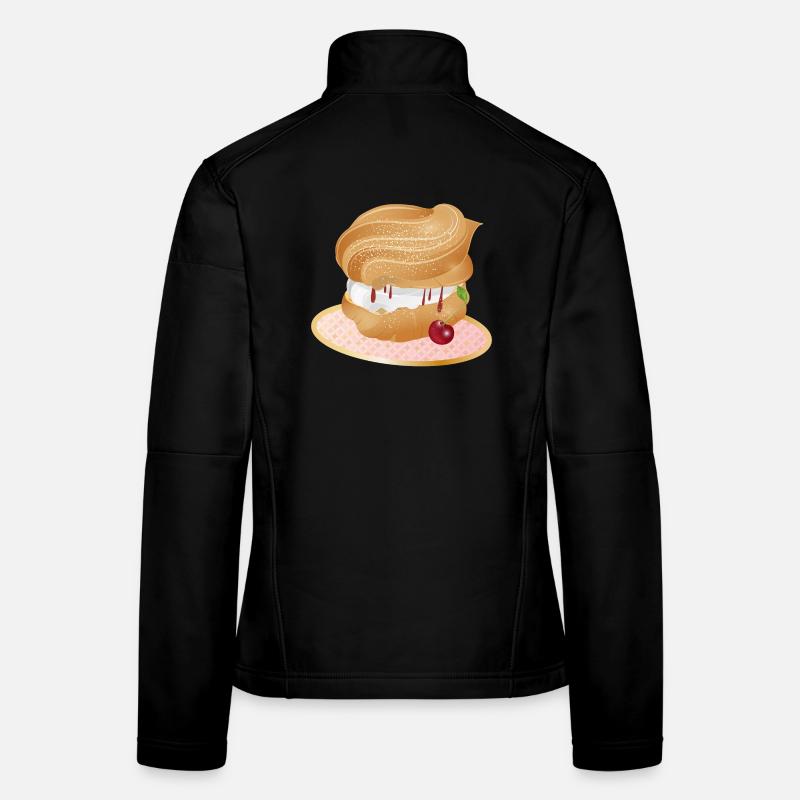 Mit Sahne und Kirsche gefüllter Windbeutel Frauen Softshelljacke