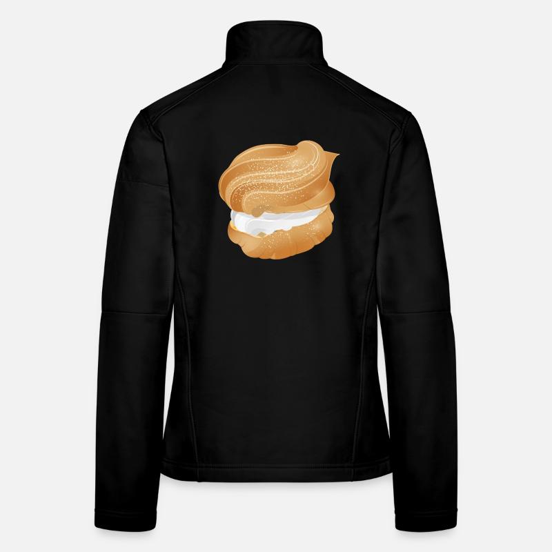Illustration eines mit Sahne gefüllten Windbeutel - Frauen Softshelljacke - Schwarz