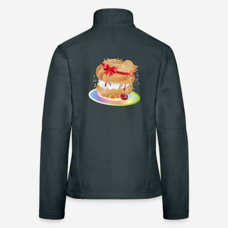 A filled cream puff with a gift bow Women's Softshell Jacket