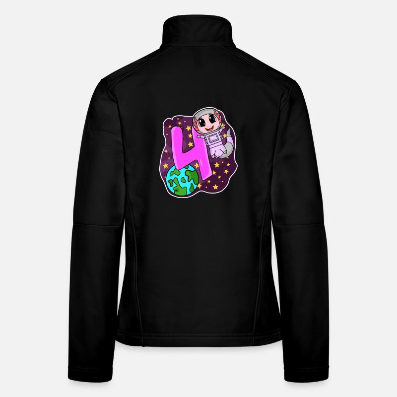4e anniversaire - Cadeau de fille astronaute de 4 ans Veste en tissu softshell Femme
