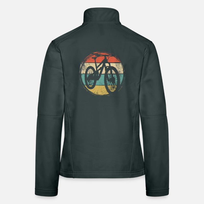 Retro Cycle Sunset Stripes Women's Softshell Jacket