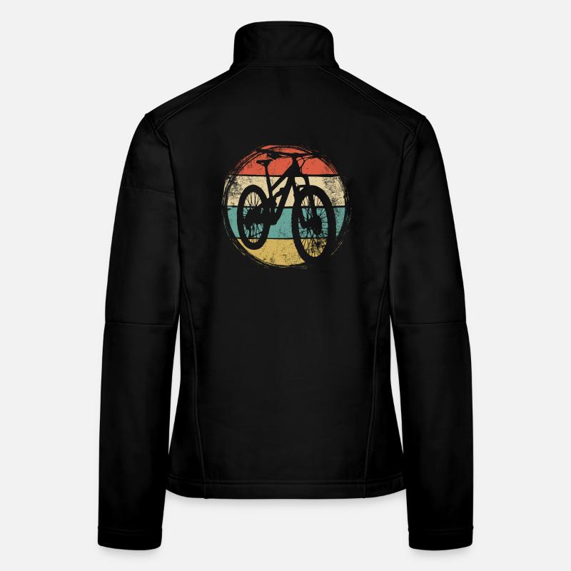 Retro Cycle Sunset Stripes Women's Softshell Jacket
