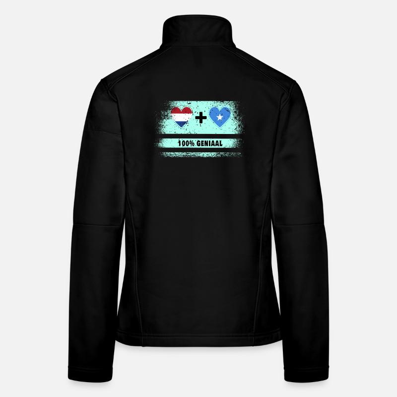 Drapeau 100% Genius de la Somalie et des Pays-Bas Veste en tissu softshell Femme
