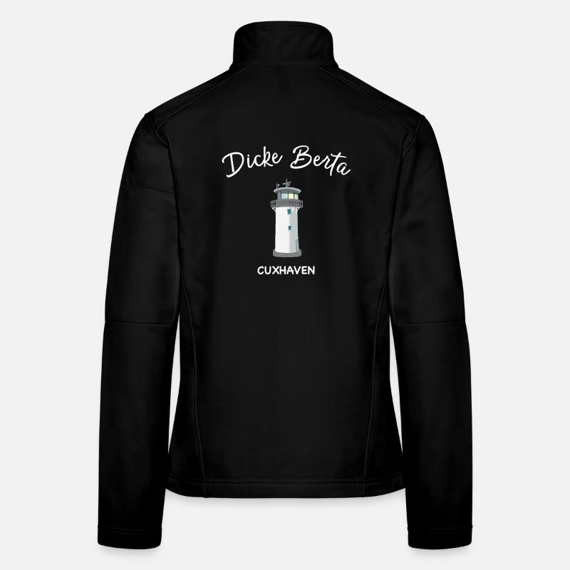 Leuchtturm Dicke Berta, Cuxhaven, Nordsee - Frauen Softshelljacke - Schwarz