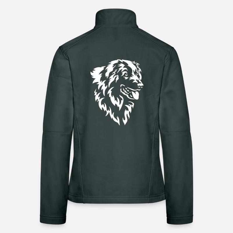 Pyrenäenberghund Kopf "Black Edition" Frauen Softshelljacke